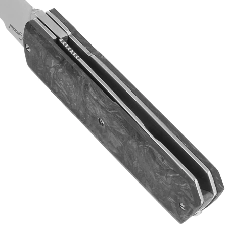 Maserin Silver 410/N Knife Black Fat Carbon, Satin Elmax by Bruno Bruna
