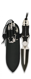 Noże do rzucania Martinez Albainox Skull Set 3 szt Black Paracord, Black 3Cr13Mov (32344)