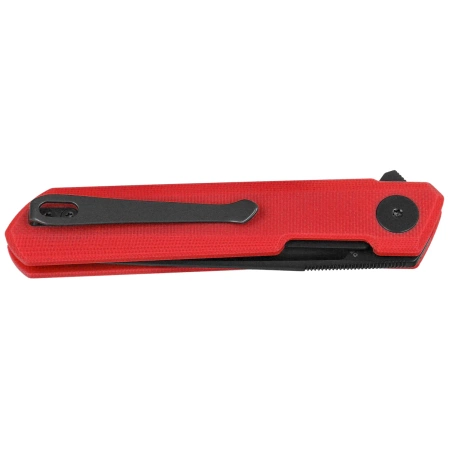 Bestechman Mini Dundee Knife Special Red G10, Black PVD D2 by Ostap Hel (BMK03N)