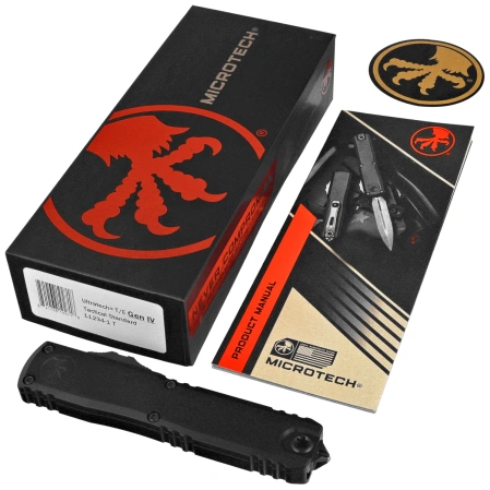 Microtech Ultratech Gen IV T/E Tactical OTF Knife Black Aluminum, Black DLC M390MK by Tony Marfione (11234-1T)