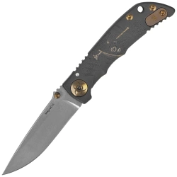 Spartan Blades Harsey Folder 3.25 Plague Doctor Black PVD Titanium, Stonewashed MagnaCut by William W. Harsey (SF10 PDBK SW)