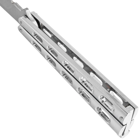 Nóż motylkowy Third Decor Habitat Balisong Silver Stainless Steel, Satin 420 (K2919B)