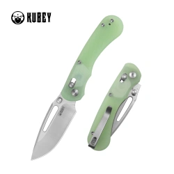 Kubey Stalker Knife Jade G10, Satin D2 by Johan Jordaan (KU504C)