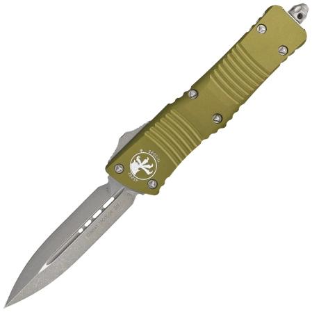 Microtech Combat Troodon D/E OD Green Aluminium, Apocalyptic M390 by Tony Marfione OTF automatic knife (142-10APOD)