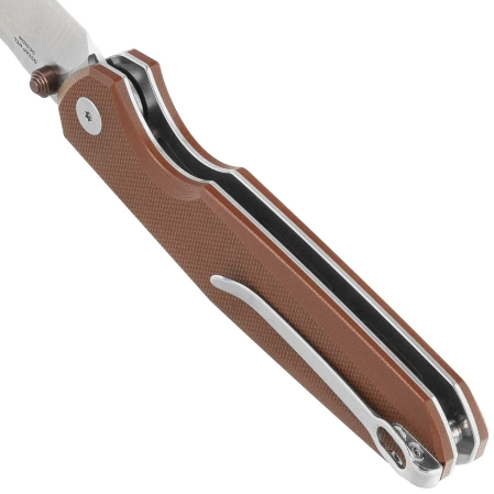 Nóż składany Bestechman Velix Brown G10, Satin/Stonewashed 14C28N by Ostap Hel (BMK07B)