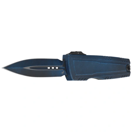 Nóż automatyczny OTF Microtech Luminary ZBP D/E Signature Weathered Blue Aluminium, Weathered Blue M390MK by Tony Marfione (1270-1WBLS)
