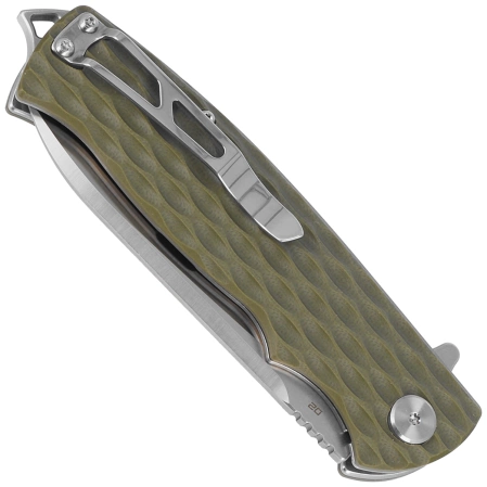 Bestech Grampus Knife Green G10, Stonewashed/Satin D2 (BG02B)