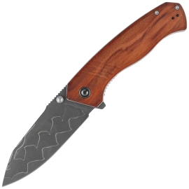 Civivi Placoid Guibourtia Wood Knife, Damascus (C23079-DS1)