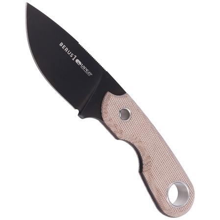 Viper Berus 1 Natural Canvas Micarta, Black PVD M390 by Tommaso Rumici Knife (VT4012DCN)