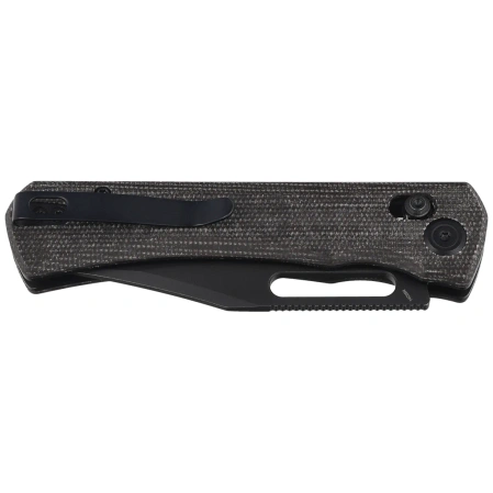 Kubey TBO Knife Black Micarta, Blackwashed 14C28N by Johan Jordaan (KU396D)