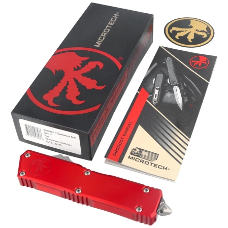 Nóż automatyczny OTF Microtech Scarab II Gen III Executive S/E Red Aluminium, Stonewashed M390MK by Tony Marfione (1176-10RD)