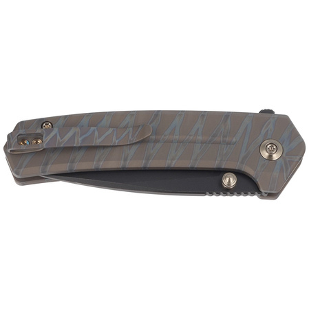 Nóż składany WE Knife Culex Tiger Stripe Pattern Flamed Titanium, Black Stonewashed CPM 20CV (WE21026B-7)