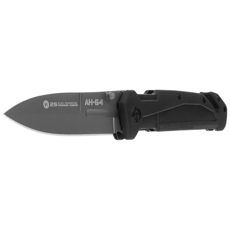 K25 AH-64 Folding Knife – Black Rubber Handle, Titanium-Coated 3Cr13MoV (18871)