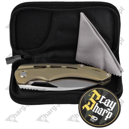 Bestech Fairchild Gold Titanium, Satin by Hand CPM S35VN by Kombou Knife (BT2202D)