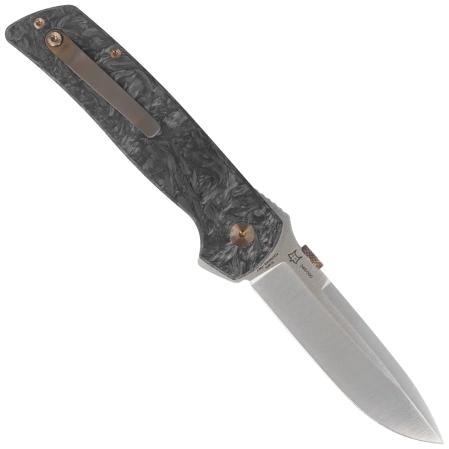 Fox Original Gangster LE No 346/350 Dark Matter Fat Carbon, Satin Elmax by Bob Terzuola Knife (FX-ATC-OG01 CFMC)