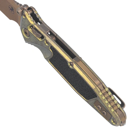 Microtech Socom Ram-Lok T/E Marfione Select Knife Antique Gold Titanium, Bronze Bksp, Bronze Stonewashed M390MK by Tony Marfione (161RL-13MS2)