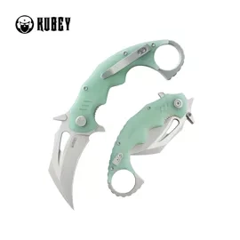 Kubey Mini Wrath Knife Jade G10, Beadblasted 14C28N by MUZI Design (KU262J)