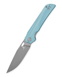 Bestechman Smuga Knife Grey G10, Grey PVD Stonewashed AEB-L by Kombou (BMK22C)