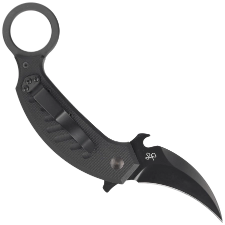 FOX Knife Pikal Black G10, Black Idroglider N690Co by Giuliano Ron (FX-826)