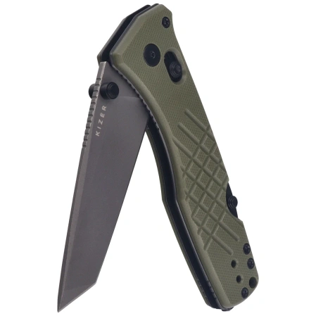Nóż składany Kizer Aegis T Olive Green G10, Grey Stonewashed AEB-L by Azo (V3774CTA2)