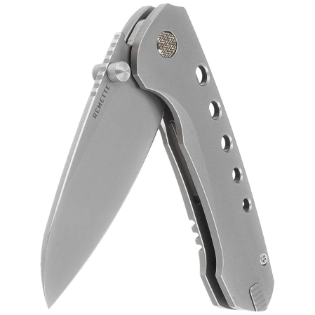 Remette RT-BEE-T Knife w/Titanium Toothpick Gray Titanium, Fine Grinding Pearlescent M390