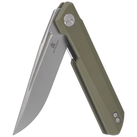 Nóż składany Bestechman Dundee OD Green G10, Stonewashed / Satin D2 by Ostap Hel (BMK01B)