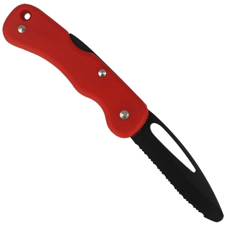 Nóż ratowniczy MAC 697 Rescue 2 Red FRN, Black Idroglider W 1.4034