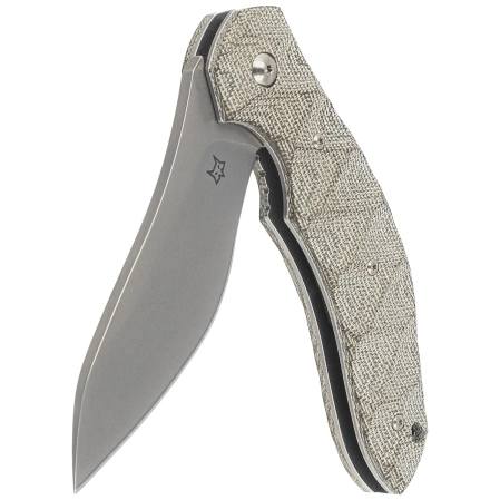 Nóż składany Fox Flipper OD Green Canvas Micarta, Acid Stonewashed N690Co by Jens Ansø (FX-302 MOD)