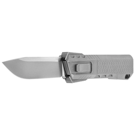 Nóż grawitacyjny Remette RT-Sharp Leopard Titanium, Manual Fine Grinding Pearlescent/Manual Wire Drawing M390 (ZL301E)