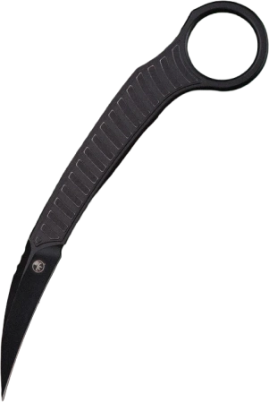 Microtech Feather Signature Knife Distressed Black M390 by Bastinelli (215-1DBKS)