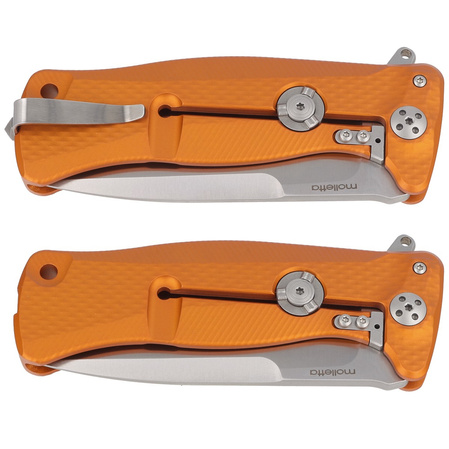 Nóż składany LionSteel SR11A Orange Aluminium, Satin Sleipner by Molletta (SR11A OS)