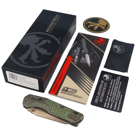 Microtech MSI Ram-Lok Mini S/E Marfione Select Knife Frag Antique Green Titanium, Bronze HW, Bronze F/S M390MK by Tony Marfione (210M-15FRMS2)