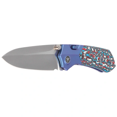 Nóż składany Remette Meteor Blue Titanium/Carbon Fiber, Pearlescent M390 (RTPT-AL)