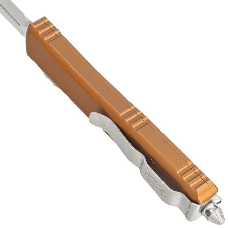 Microtech Ultratech D/E OTF Knife Tan Aluminum, Stonewashed M390 by Tony Marfione (122-10TA)