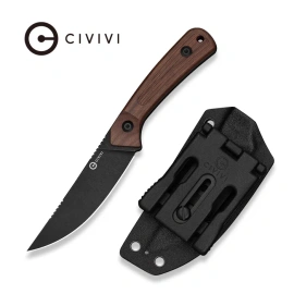 Civivi Carveth Hunting Knife Guibourtia Wood, Black Stonewashed AEB-L (C25040-3)