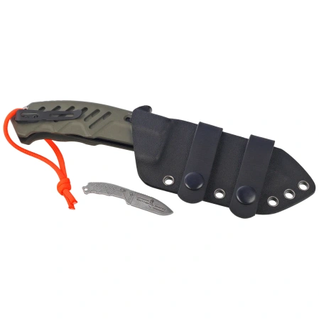 Extrema Ratio RAO C Outdoor Knife Ceracote Green Aluminum, Satin N690 (04.1000.0176/SAT)
