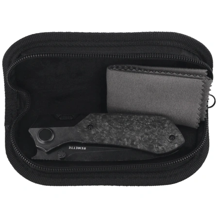 Remette RTPT-ELD Meteor Knife Black Titanium / Carbon Fiber, Titanium Plating M390 (RTPT-ELD)