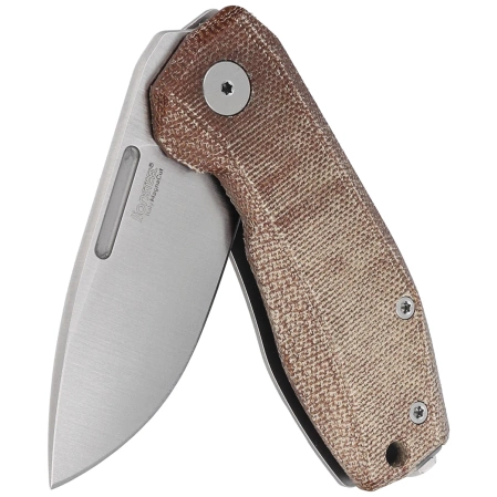 LionSteel Nano Knife Natural Canvas Micarta, Satin MagnaCut (NA01 CVN)