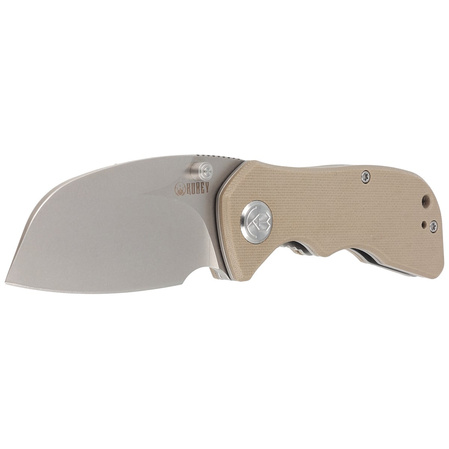 Kubey Knife Karaji Tan G10, Bead Blasted D2 (KU180B)
