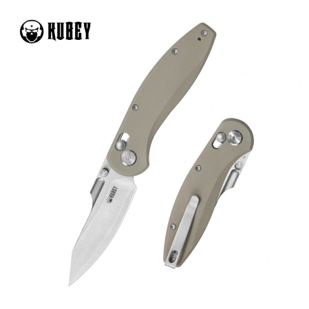 Nóż składany Kubey Minor Tan G10, Satin San Mai M2 by Maksim Epifantsev (KU422B)
