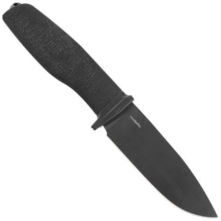 LionSteel Acha Knife Black Burlap Micarta, Black Stonewashed M390 by Molletta (AH B BLB)