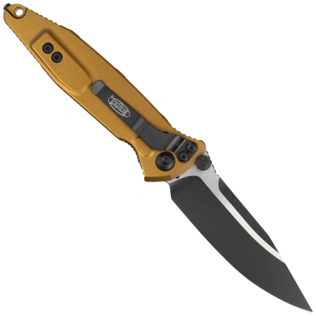 Nóż składany Microtech Socom Elite S/E-M Tan Aluminum, Black Cerakote M390MK by Tony Marfione (160-1TA)