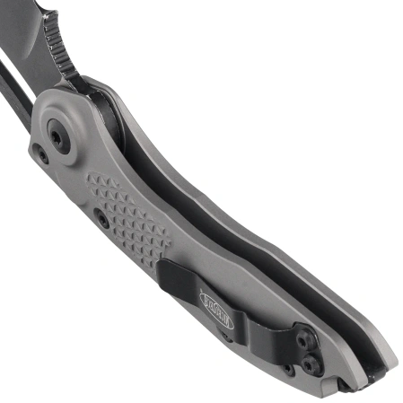 Microtech Stitch-A S/E Automatic Knife Natural Clear Aluminum, Black Apocalyptic M390 by Borka Blades and Tony Marfione (169-1APNC)