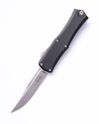 Nóż automatyczny OTF Microtech Hera II Mini S/E Black Aluminium, Stonewashed M390MK by Tony and Sean Marfione (1703M-10)