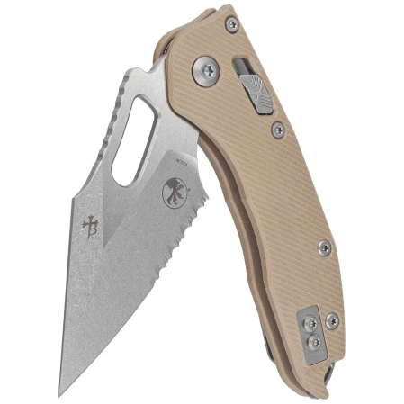 Nóż składany Microtech Stitch-M Ram-Lok S/E Tan Fluted G10, Stonewashed P/S M390MK by Borka Blades and Tony Marfione (169RL-11FLGTTA)
