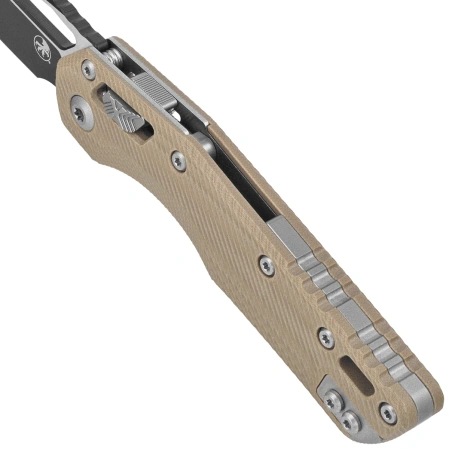 Nóż składany Microtech MSI S/E Fluted Tan G10, Black Cerakote M390MK by Tony Marfione (210-1FLGTTA)