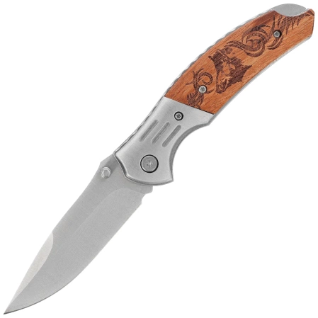 Nóż składany Martinez Albainox Hunting Boar Zebra Wood, Satin 3Cr13Mov (18518GR4208)
