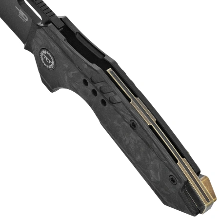 Nóż składany Bestech Nyxie 3 Black Titanium / Marble Carbon Fiber, Black DLC CPM S35VN by Todd Knife and Tool (BT2308D)