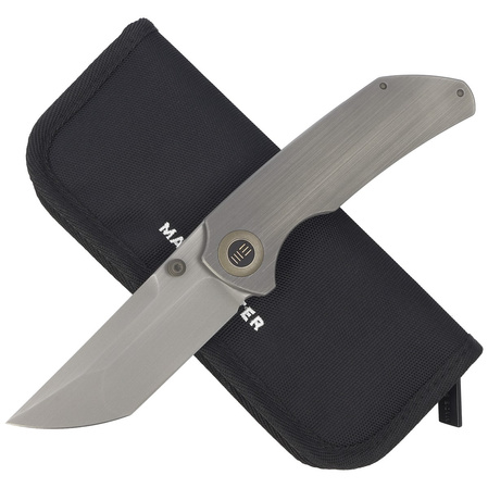 WE Knife Thug XL Gray Titanium, Gray Hand Rubbed CPM 20CV by Matthew Christensen (WE20028D-1)