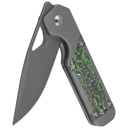 Nóż składany Kizer Mini Militaw Gray Titanium / Jungle Wear Fat Carbon, Dark Stonewashed S45VN by Jonathan Styles (Ki3634SA2)